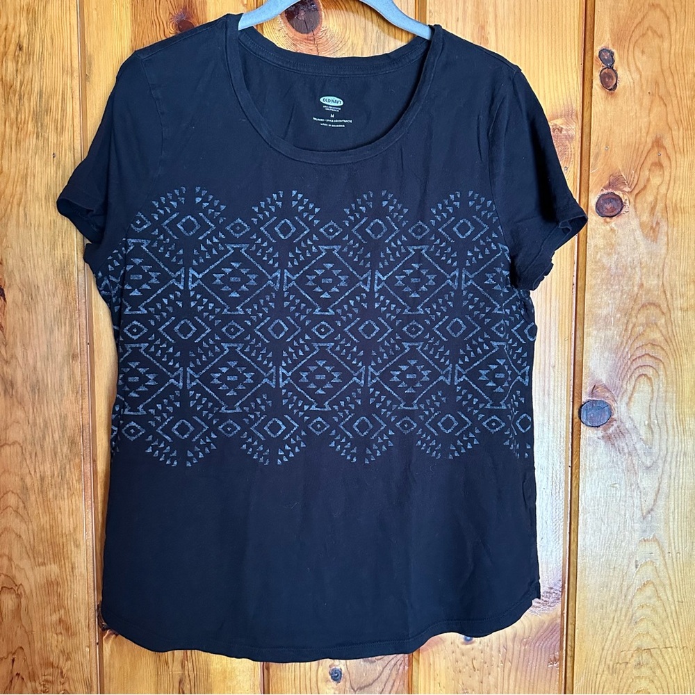 Old Navy Graphic Black and Gray Short Sleeve Tee